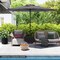 Costway 12 FT Patio Umbrella Outdoor Market Umbrella with Crank Handle 8 Sturdy Ribs Coffee/Beige/Red/Navy/Gray
